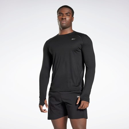 Reebok Biegania Long Sleeve T-Shirt Czarne | DPRI-59308