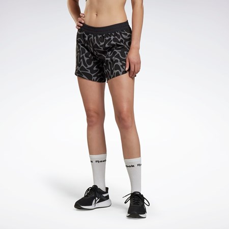 Reebok Biegania Printed Shorts Czarne | ETJX-93670