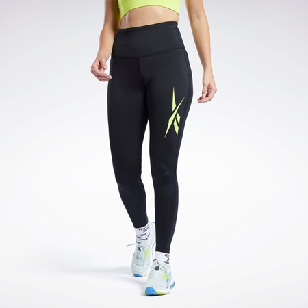 Reebok Biegania Vector Leggings Czarne | HBTU-81360