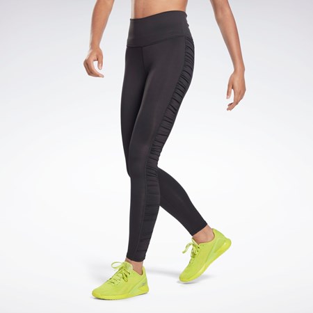 Reebok Bold High-Waisted Ruched Tights Czarne | TFBK-79640