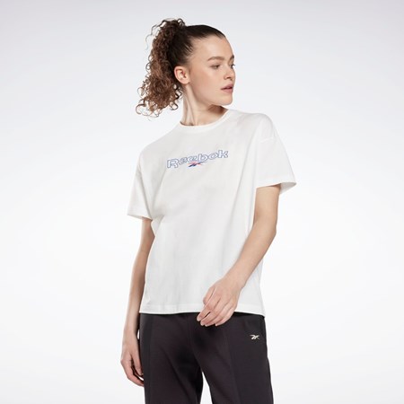 Reebok Brand T-Shirt Białe | NYEA-80947