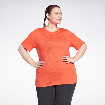 Reebok Burnout T-Shirt (Plus Size) Czerwone | GPUK-02695