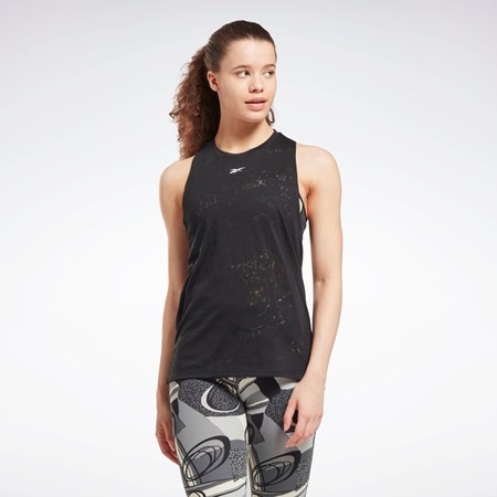 Reebok Burnout Tank Top Czarne | BIWD-17492