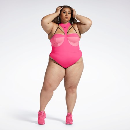 Reebok Cardi B Body Layer (Plus Size) Różowe Czarne | RYKT-04268