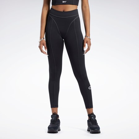 Reebok Cardi B High-Rise Tights Czarne | DNIH-90261