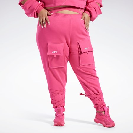 Reebok Cardi B Knit Pants (Plus Size) Różowe | KVPW-56179