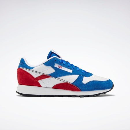 Reebok Classic Leather Make It Yours Shoes Niebieskie Czerwone Białe | JPSB-57168