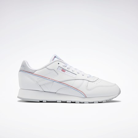 Reebok Classic Leather Make It Yours Shoes Białe Białe Niebieskie | UADY-70153