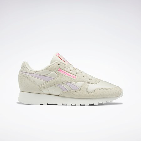 Reebok Classic Leather Shoes Alabaster / Chalk / Quartz Glow | IOAR-62937