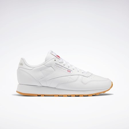 Reebok Classic Leather Shoes Białe Szare | KRQU-80421