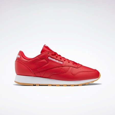 Reebok Classic Leather Shoes Czerwone Białe | UXEW-07862