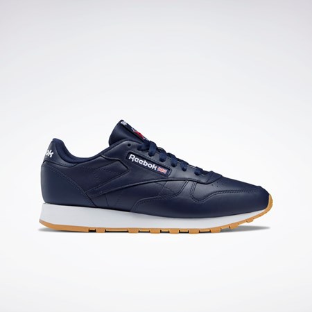 Reebok Classic Leather Shoes Granatowe Białe | YKCP-67294