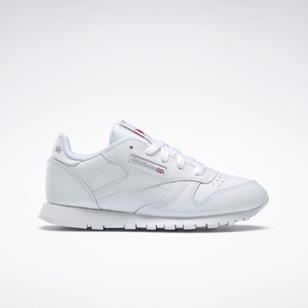 Reebok Classic Leather Shoes - Preschool Białe | JHKV-30642