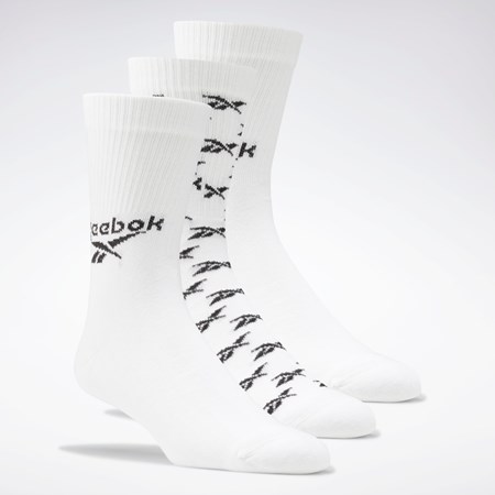 Reebok Classics Fold-Over Crew Socks 3 Pairs Białe | BSMG-54718