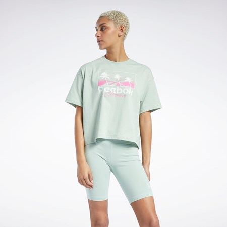 Reebok Classics Summer Grafiką T-Shirt Głęboka | DSZE-13270