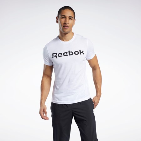 Reebok Grafiką Series Linear Logo Tee Białe | NTIW-62794