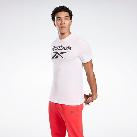 Reebok Grafiką Series Reebok Stacked Tee Białe | PGNO-78145