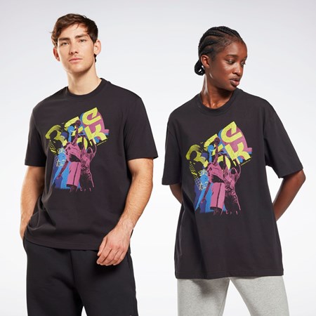 Reebok Grafiką Series T-Shirt Czarne | IDXV-83672