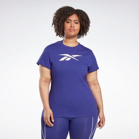 Reebok Grafiką Vector T-Shirt (Plus Size) Fioletowe | DBZE-40692