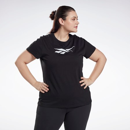 Reebok Grafiką Vector T-Shirt (Plus Size) Czarne | OQXS-41968