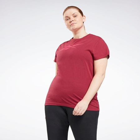 Reebok Grafiką Vector T-Shirt (Plus Size) Punch Berry | OYIV-32049