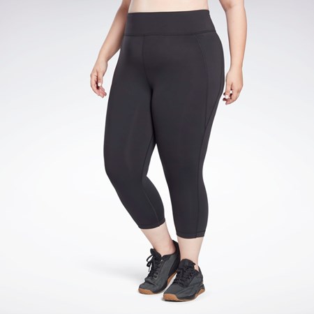 Reebok Lux 3/4 Leggings (Plus Size) Czarne | NIBL-64927