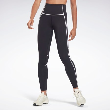 Reebok Lux High-Waisted Colorblock Tights Czarne | CODX-48160