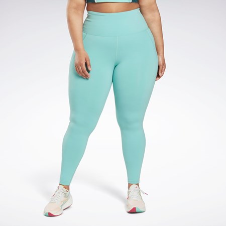 Reebok Lux High-Waisted Tights (Plus Size) Semi Classic Teal | CWAN-67183