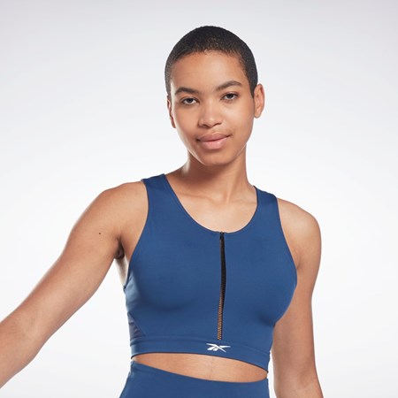 Reebok Lux Perform Crop Top Niebieskie | XNTS-26538