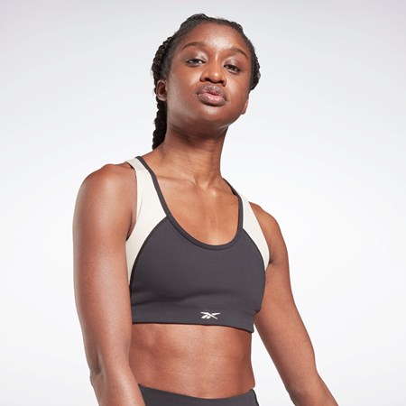 Reebok Lux Racer Watowany Colorblock Sports Bra Czarne | AYOT-42930