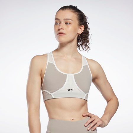 Reebok Lux Racer Watowany Colorblocked Bra Szare | VNIU-13542