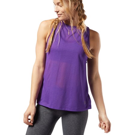 Reebok One Series Burnout Tank Top Fioletowe | XUKB-45619