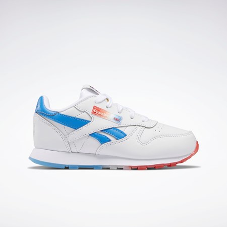 Reebok Popsicle Classic Leather Shoes - Preschool Białe Niebieskie Czerwone | WJBZ-65403