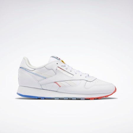 Reebok Popsicle Classic Leather Shoes Białe Niebieskie Czerwone | TFXM-35671