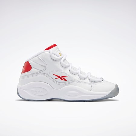 Reebok Question Mid Shoes - Preschool Białe Czerwone Białe | VPOC-36591