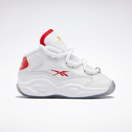 Reebok Question Mid Shoes - Toddler Białe Czerwone Białe | YVKR-68359