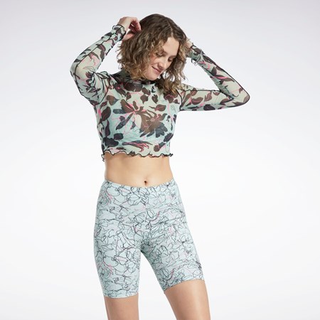 Reebok Reebok Classics Flourishing Floral Print Mesh Long Sleeve Shirt Głęboka | XOBI-86157