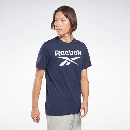 Reebok Reebok Identity Big Logo T-Shirt Granatowe | UPMO-91852