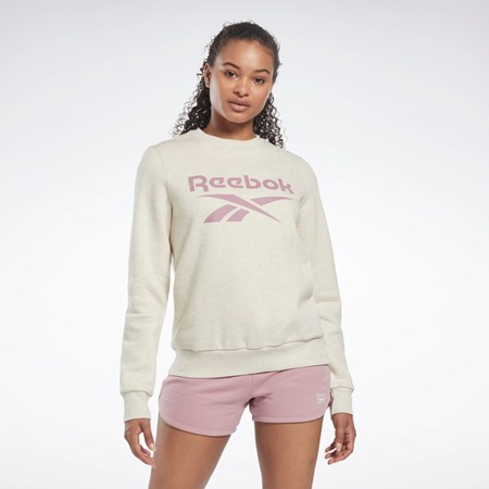 Reebok Reebok Identity Logo Fleece Crew Sweatshirt Białe | FRVP-82395