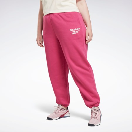 Reebok Reebok Identity Logo Fleece Joggers (Plus Size) Różowe | WGQN-79015