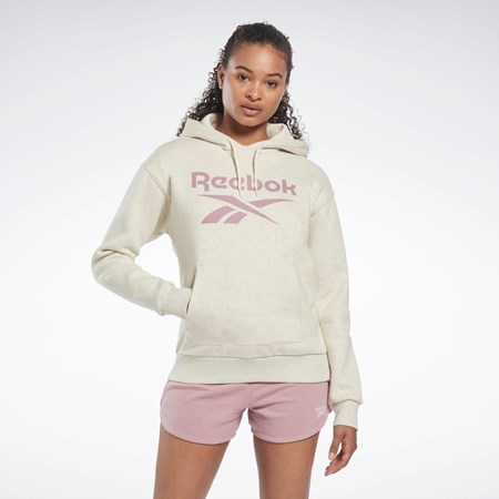 Reebok Reebok Identity Logo Fleece Pullover Hoodie Białe | EFPT-07156