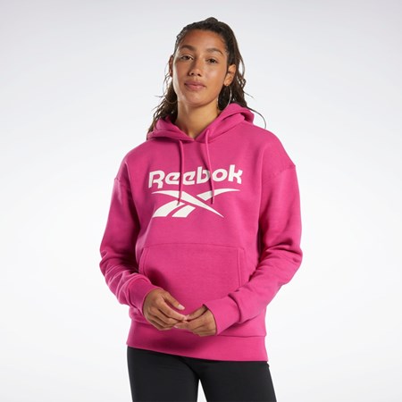 Reebok Reebok Identity Logo Fleece Pullover Hoodie Różowe | VTYF-58146