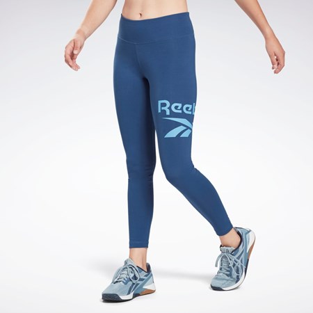 Reebok Reebok Identity Logo Leggings Niebieskie | IVKM-97352