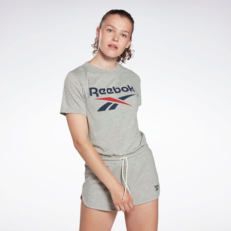 Reebok Reebok Identity Logo T-Shirt Szare | GMHE-31804