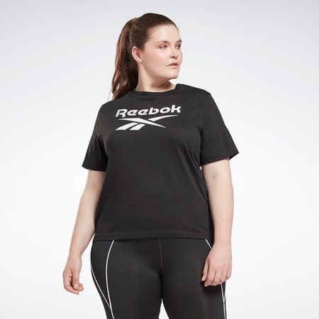 Reebok Reebok Identity T-Shirt (Plus Size) Czarne | XPAZ-30827