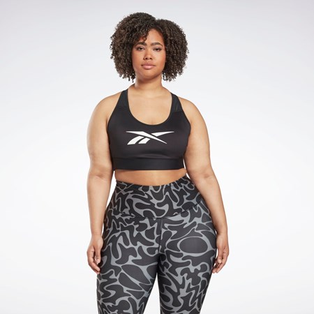 Reebok Reebok Lux Vector Racer Sports Bra (Plus Size) Czarne | EGOW-53492