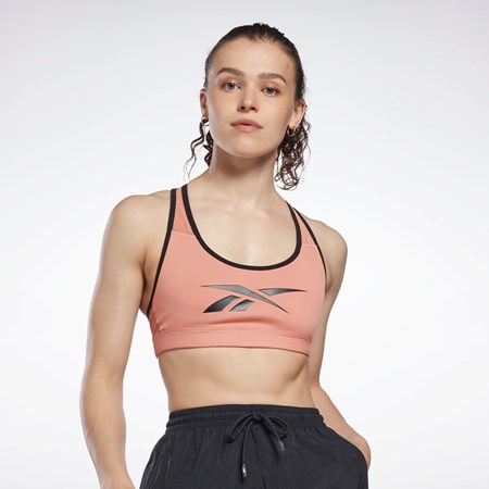 Reebok Reebok Lux Vector Racer Sports Bra Koralowe | MZFG-19584