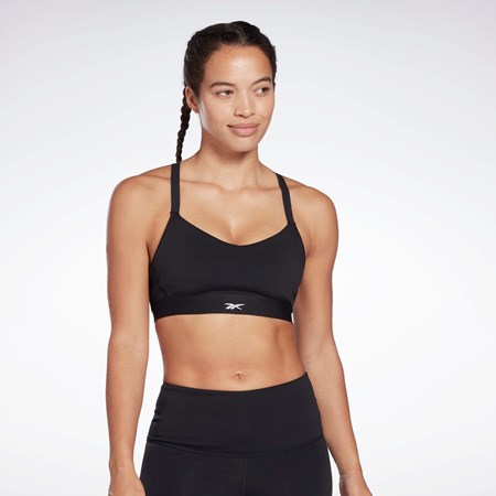 Reebok Reebok Lux Z Paskami Sports Bra Czarne | GRNQ-92785