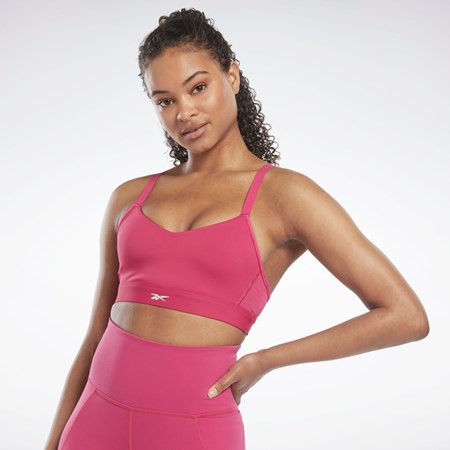 Reebok Reebok Lux Z Paskami Sports Bra Różowe | XGZY-59073