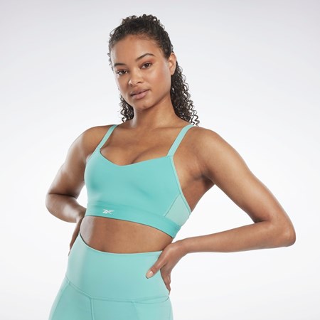 Reebok Reebok Lux Z Paskami Sports Bra Semi Classic Teal | VFBJ-34508